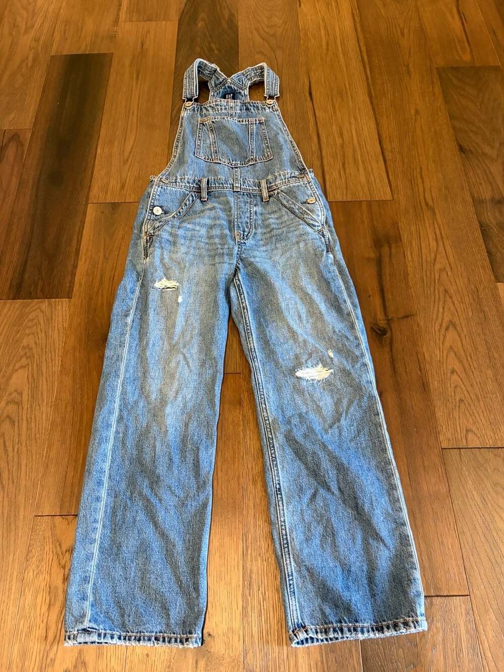 Gap Kids Overalls Size L Distressed Denim